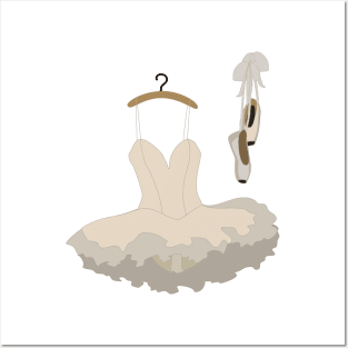 Ballerina dress and shoes Posters and Art